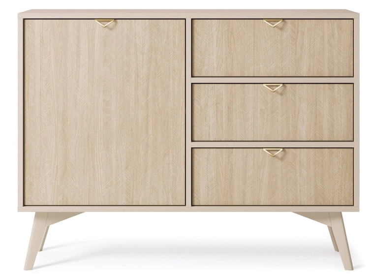 Kommode mit Türe und Schubladen Modena Beige