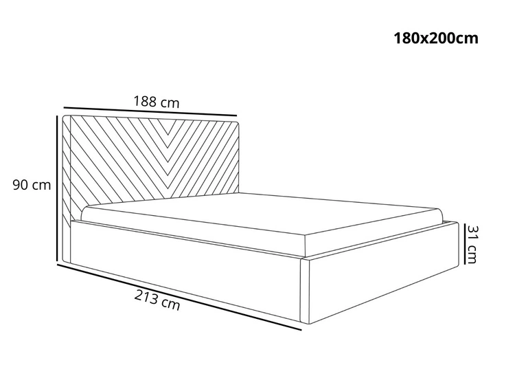 Polsterbett mit Bettkasten und Lattenrost 180x200 Esma Gelb