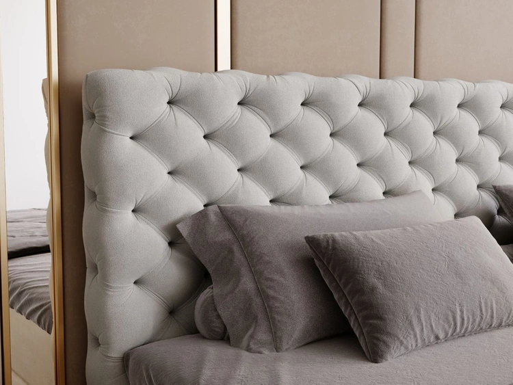 Boxspringbett mit Bettkasten 160x200 Bergamo Hellgrau
