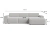 Ecksofa L-Form Rechts Lavia Bouclé-Stoff Grau