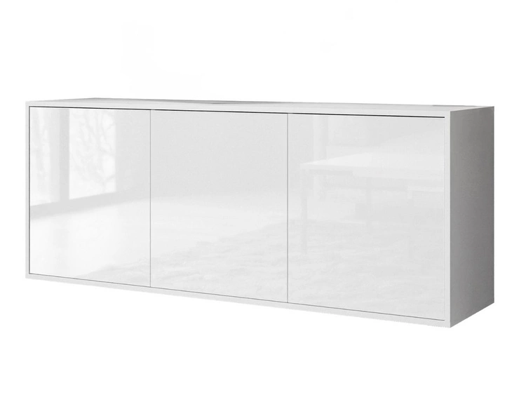 Dreitürige Wandkommode 154 cm im Glamour-Stil – Vivance, Weiß Hochglanz