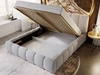 Polsterbett mit Bettkasten und Lattenrost 140x200 Cloud Bouclé-Stoff Hellgrau