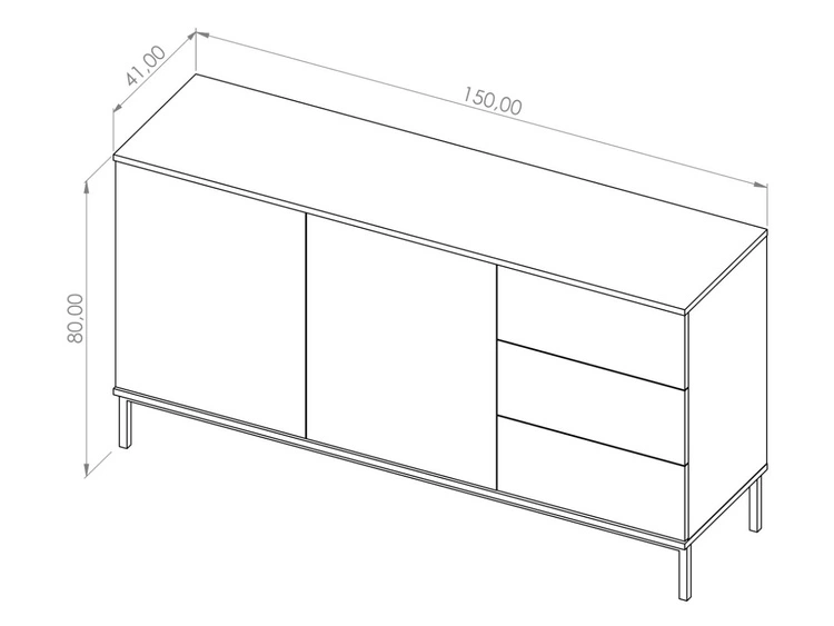 Kommode mit Türen und Schubladen Soroko Weiß