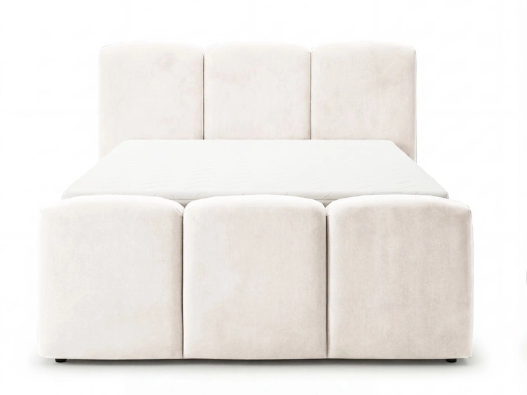 Boxspringbett mit Bettkasten 120x200 Campi Creme