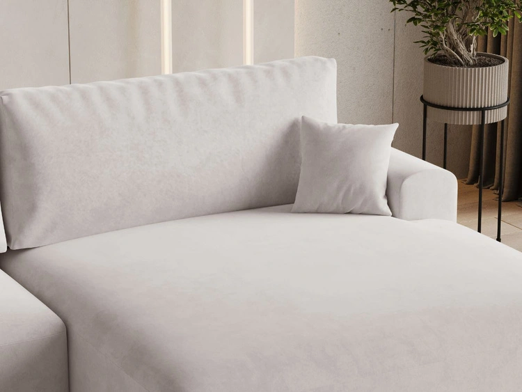 Ecksofa L-Form mit Schlaffunktion und Bettkasten Serene Rechts Grau