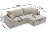 Ecksofa L-Form mit Schlaffunktion und Bettkasten Savana Bis Beige