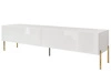 TV-Lowboard mit Türen auf Goldenen Metallbeinen 175 cm mit LED-Beleuchtung Sorelle Weiß Hochglanz