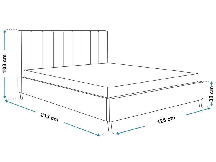Polsterbett mit Lattenrost 120x200 Snazi Dunkelgrau