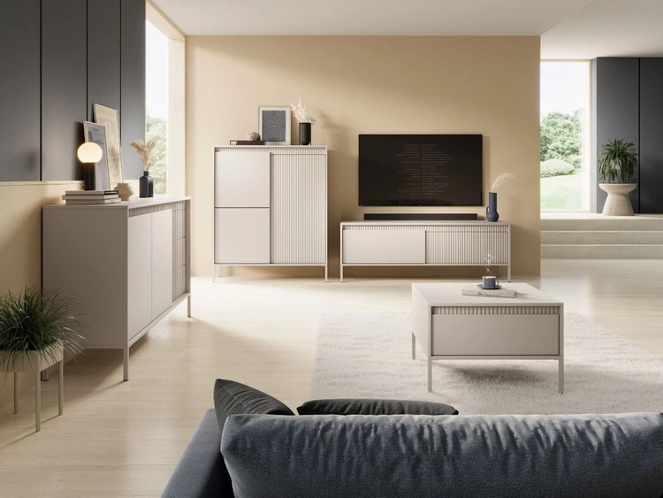 Kommode mit Türen und Schubladen 153 cm Sorano Beige