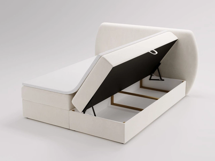 Boxspringbett mit Bettkasten 180x200 Bogota Creme