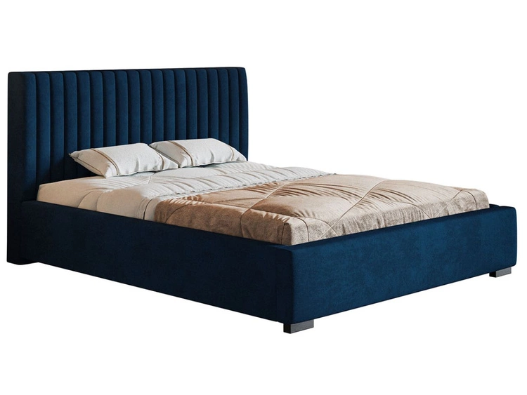 Polsterbett mit Bettkasten und Lattenrost 160x200 Toscania Dunkelblau