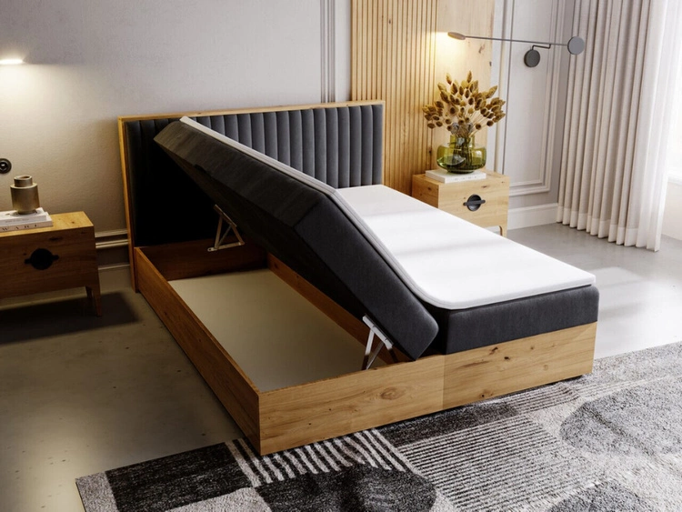 Boxspringbett mit Bettkasten 180x200 Forest Anthrazit