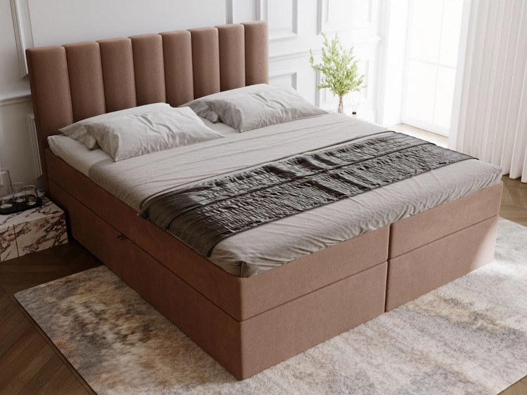 Boxspringbett mit Bettkasten 160x200 Mocca Braun