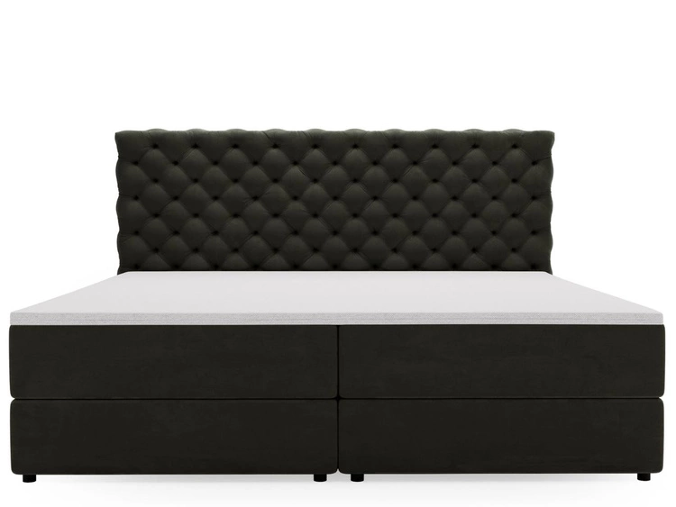 Boxspringbett mit Bettkasten 160x200 Bergamo Dunkelgrau