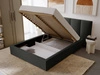 Polsterbett mit Bettkasten und Lattenrost 140x200 Lizbona Schwarz
