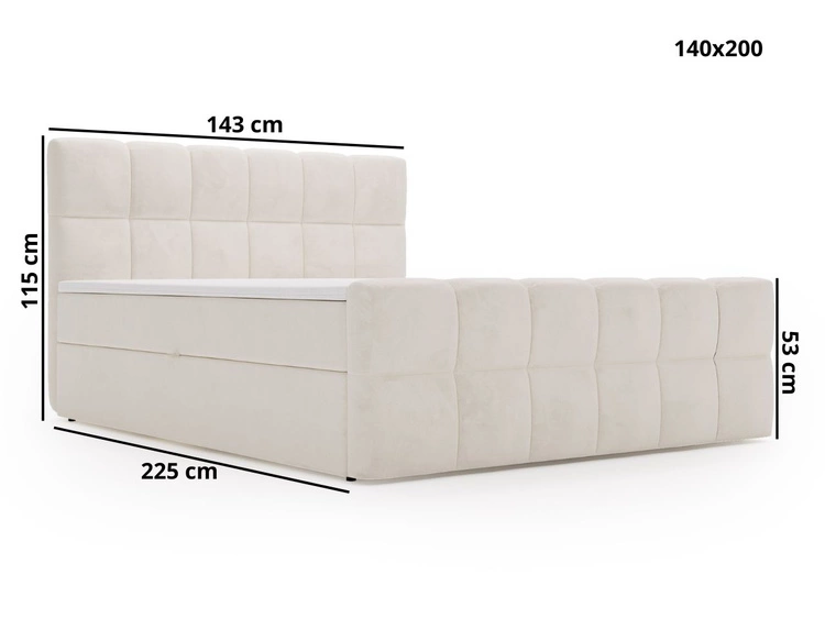 Boxspringbett mit Bettkasten 140x200 Alicante Braun