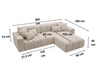 Ecksofa L-Form Links Nork Grau