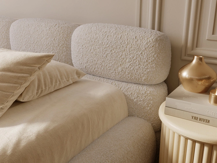 Polsterbett mit Bettkasten und Bettrost 120x200 Sweet Low Beige