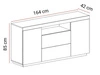 Zweittürige Kommode 164 cm im Loft-Stil Asumi Schwarz matt und Eiche Wotan