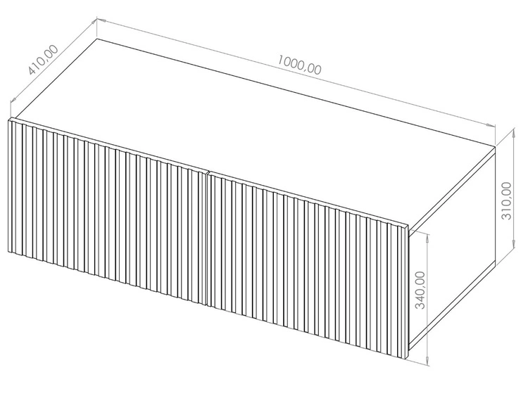 TV-Lowboard mit Türen 200 cm Kioto Schwarz matt