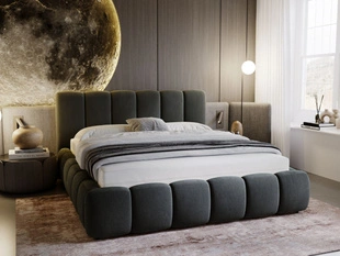 Polsterbett Ohne Bettkasten mit Lattenrost 160x200 Cloud Dunkelgrau