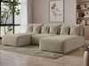 Ecksofa U mit Schlaffunktion und Bettkasten Ronni Beige