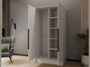 Kleiderschrank mit Spiegel 100 cm Lucca Weiß mit schwarzen Griffen