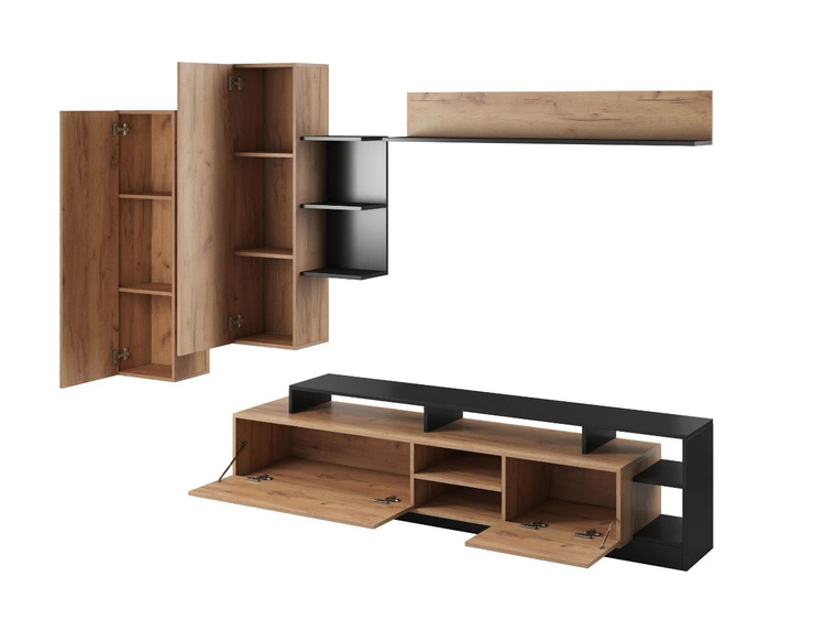 Moderne Wohnwand für das Wohnzimmer Alvano Craft Eiche