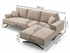 Ecksofa L-Form auf Metallbeinen Leto Rechts Grau