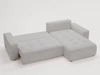 Ecksofa L-Form Rechts mit Schlaffunktion und Bettkasten Portland Hellgrau