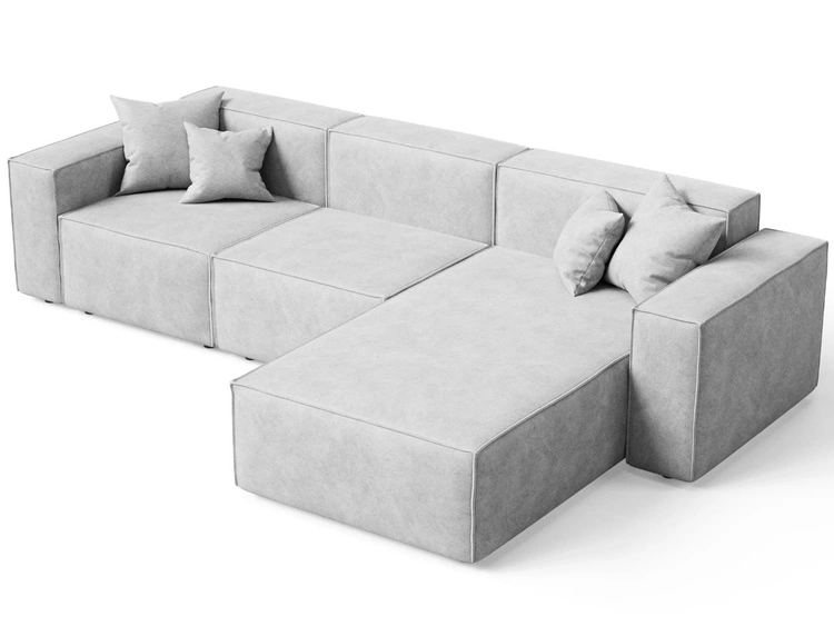Ecksofa L-Form Rechts Arizona Hellgrau