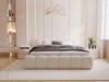 Polsterbett mit Bettkasten und Lattenrost 180x200 Cloud Low Bouclé-Stoff Beige