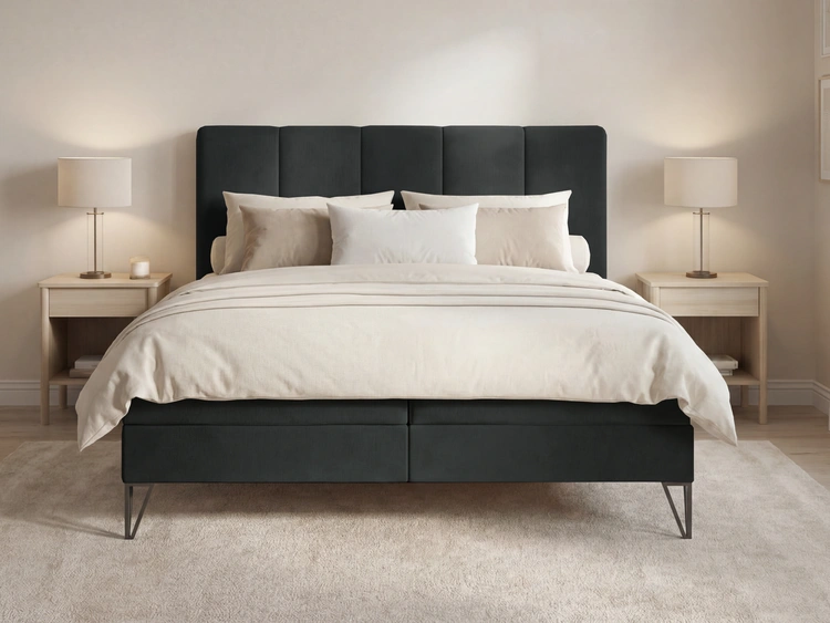 Boxspringbett mit Bettkasten 120x200 Vendi grau