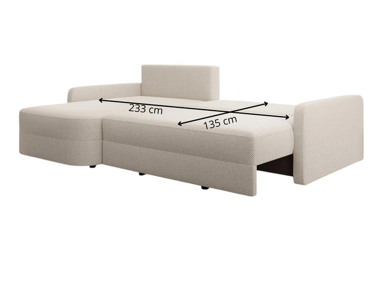 Ecksofa L-Form mit Schlaffunktion und Bettkasten Arvento Dunkelblau