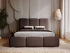 Polsterbett mit Bettkasten und Lattenrost 140x200 Bubble Braun