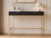 Schminktisch mit Schubladen Amber Schwarz, Gold Frame