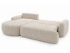 Ecksofa L-Form Links mit Schlaffunktion und Bettkasten Aurio Creme