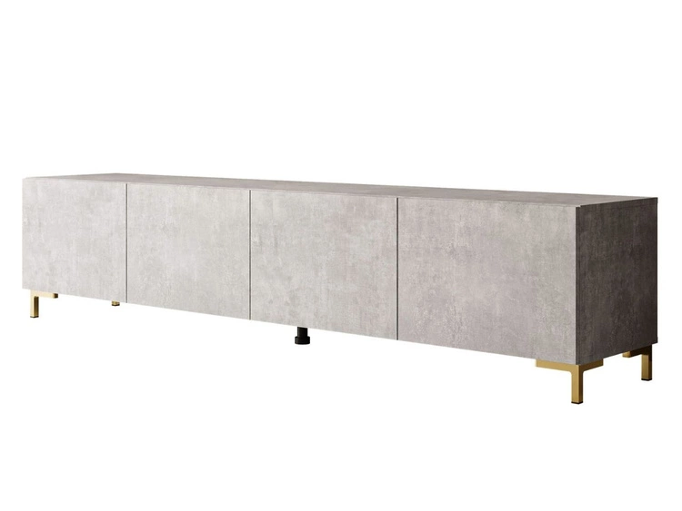 TV-Lowboard mit Türen auf Goldenen Beinen 200 cm Nodoo Beton