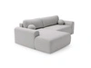 Ecksofa L-Form mit Schlaffunktion und Bettkasten Savana Links Bouclé-Stoff Grau