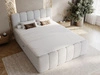 Boxspringbett mit Bettkasten 140x200 Bouclé-Stoff Cloud Grau