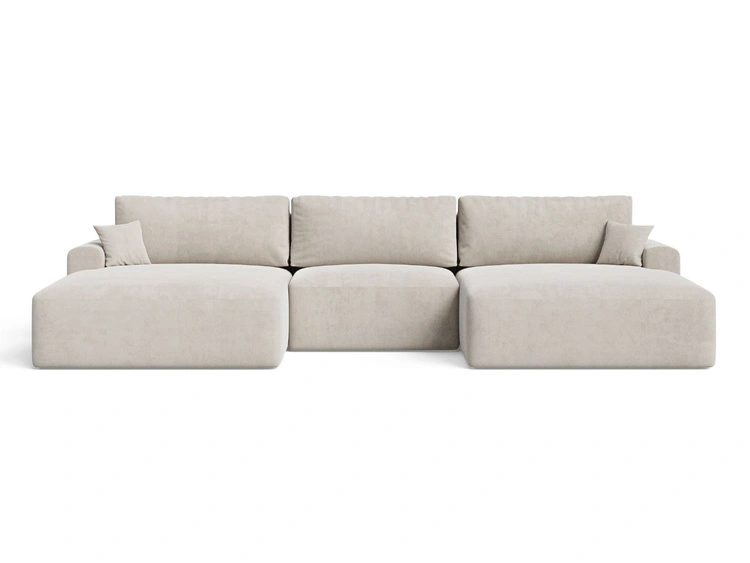 Wohnlandschaft mit Schlaffunktion und Bettkasten Serene Beige
