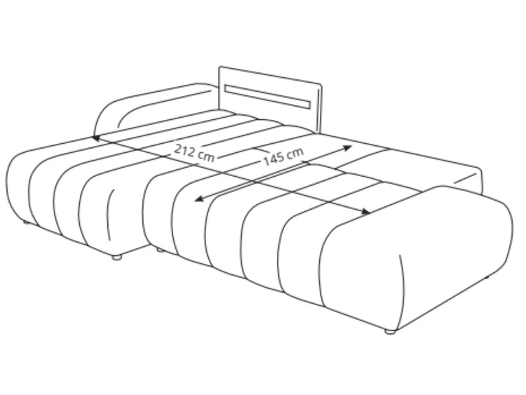 Ecksofa mit Schlaffunktion und Bettkasten Links Adoro Hellbeige