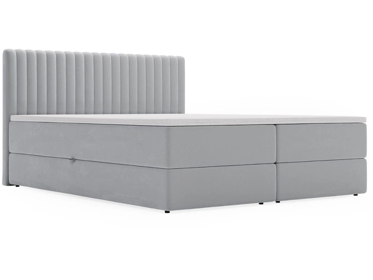Boxspringbett mit Bettkasten 200x200 Marbella Hellgrau