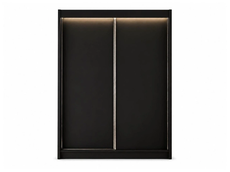 Schiebetürenschrank 150 cm mit LED-Beleuchtung Diano Schwarz