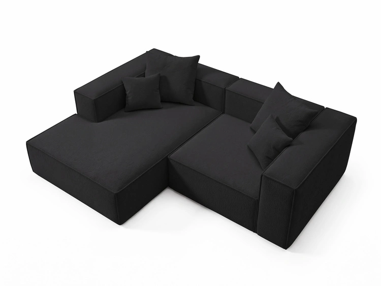 Ecksofa L Links Vellaro Schwarz