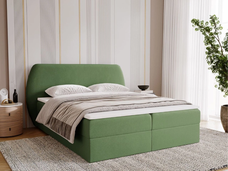 Boxspringbett mit Bettkasten 160x200 Bogota Grün