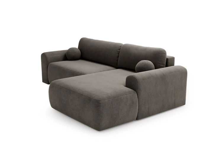 Ecksofa L-Form mit Schlaffunktion und Bettkasten Savana Rechts Grau