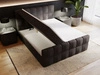 Boxspringbett mit Bettkasten 200x200 Bouclé-Stoff Alicante Schwarz