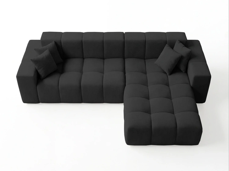 Ecksofa L-Form Rechts Moderne Ecksofa Loopo Schwarz