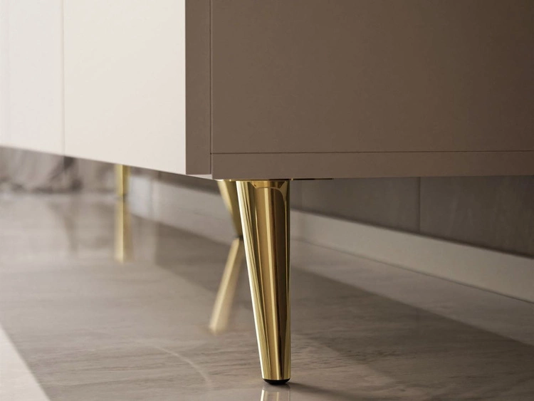 TV-Lowboard mit Türen auf Goldenen Metallbeinen 100 cm Nodoo Kaschmir